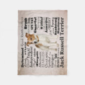 Jack-Russell-Merkmal-Fleece-Decke Fleecedecke (Vorderseite)