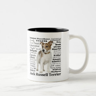 Jack-Russell-Merkmal-Tasse Zweifarbige Tasse