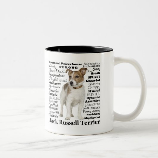 Jack-Russell-Merkmal-Tasse Zweifarbige Tasse (Rechts)