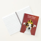 Jack Russell mit einem KronenNotebook Notizblock (Innenseite)