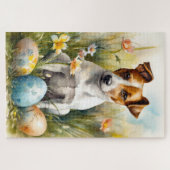 Jack Russell mit Ostereiern Puzzle (Horizontal)