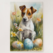 Jack Russell mit Ostereiern Puzzle (Vertikal)