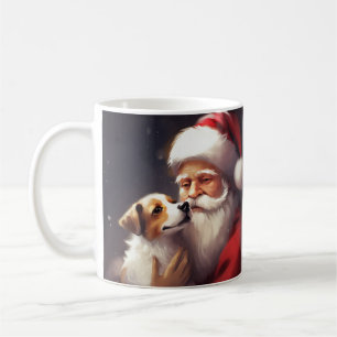 Jack Russell mit Weihnachtsmann Festive Weihnachte Kaffeetasse