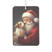 Jack Russell mit Weihnachtsmann Weihnachten Autolufterfrischer (Vorderseite)
