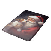 Jack Russell mit Weihnachtsmann Weihnachten Badematte (Schrägansicht)