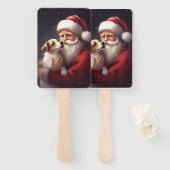 Jack Russell mit Weihnachtsmann Weihnachten Fächer (Vorne und Hinten)