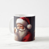 Jack Russell mit Weihnachtsmann Weihnachten Kaffeetasse (Vorderseite Links)