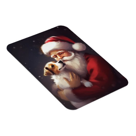 Jack Russell mit Weihnachtsmann Weihnachten Magnet (Rechte Seite)