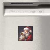 Jack Russell mit Weihnachtsmann Weihnachten Magnet (In Situ (Geschirrspüler))