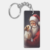 Jack Russell mit Weihnachtsmann Weihnachten Schlüsselanhänger (Vorderseite links)