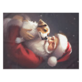 Jack Russell mit Weihnachtsmann Weihnachten Tischdecke (Vorderseite (Horizontal))