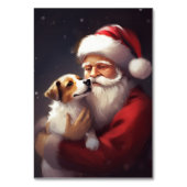Jack Russell mit Weihnachtsmann Weihnachten Tischnummer (Vorderseite)