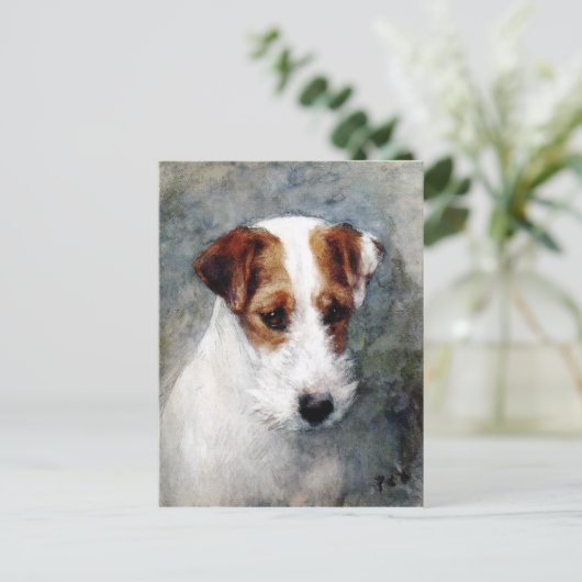 Jack Russell or Fox Terrier Postkarte (Stehend Vorderseite)