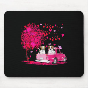 Jack Russell Paar Lastwagen Frohe Valentinstag Gif Mousepad