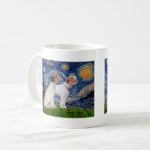 Jack Russell Pair 4 - Starry Night Kaffeetasse (Vorderseite Links)