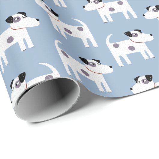 Jack Russell Parson Terrier Dog Pattern Geschenkpapier (Rolleneckpunkt)