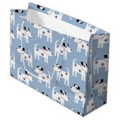 Jack Russell Parson Terrier Dog Pattern Große Geschenktüte (Vorderseite Schrägansicht)