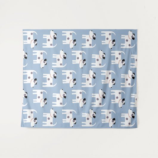 Jack Russell Parson Terrier Dog Pattern Wandteppich (Vorderseite (Horizontal))