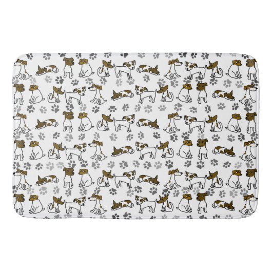 Jack Russell Paw Print Bath Mat Badematte (Vorderseite)