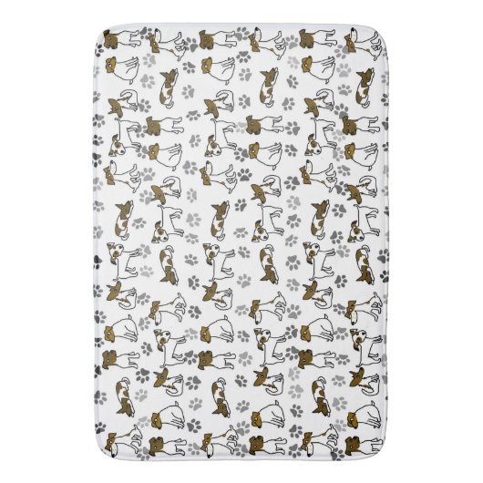 Jack Russell Paw Print Bath Mat Badematte (Vorderseite Vertikal)