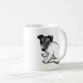 Jack Russell Puppy 10 Wochen alt Kaffeetasse (VorderseiteRechts)