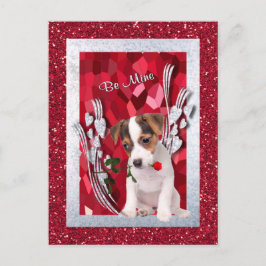 Jack Russell Puppy Be Mine Valentine Postkarte