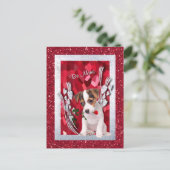 Jack Russell Puppy Be Mine Valentine Postkarte (Stehend Vorderseite)