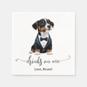 Jack Russell Puppy Drinks auf meiner Hochzeit Serviette (Vorderseite)