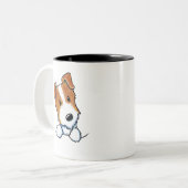 Jack Russell Puppy Zweifarbige Tasse (Vorderseite Links)