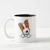 Jack Russell Puppy Zweifarbige Tasse (Links)