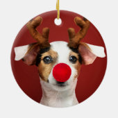 Jack Russell Rentier Keramik Ornament (Hinten)