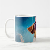 Jack Russell, rosa Brille und rosa Hut Kaffeetasse (Links)