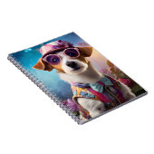 Jack Russell, rosa Brille und rosa Hut Notizblock (Rechte Seite)