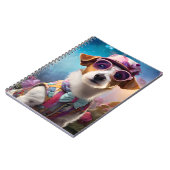 Jack Russell, rosa Brille und rosa Hut Notizblock (Linke Seite)