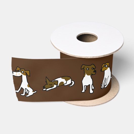 Jack Russell Satin Ribbon Satinband (Spule)