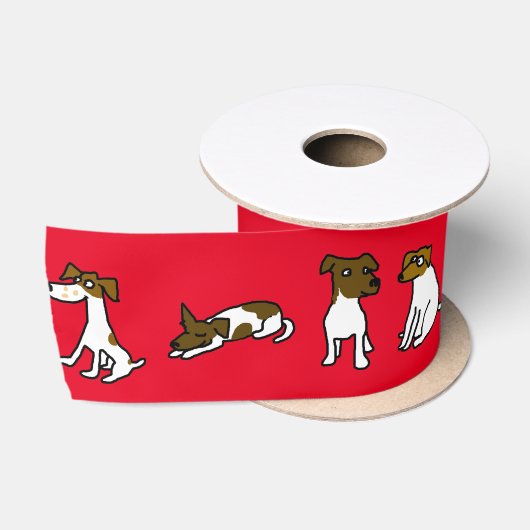 Jack Russell Satin Ribbon Satinband (Spule)