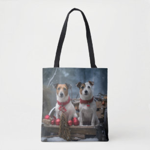 Jack Russell Schnees Schlitten Weihnachtsdekoratio Tasche