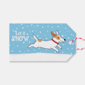 Jack Russell Snow Dog Weihnachtsgeschenk Geschenkanhänger (Vorderseite (Horizontal))