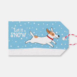 Jack Russell Snow Dog Weihnachtsgeschenk Geschenkanhänger