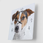 Jack Russell Terre Quadratische Wanduhr (Winkel)