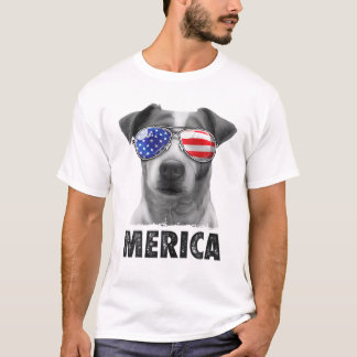 Jack Russell Terrier 4th July Merica Men Americ T-Shirt