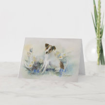 Jack Russell Terrier Aquarell-Hunde-Malerei-Karte