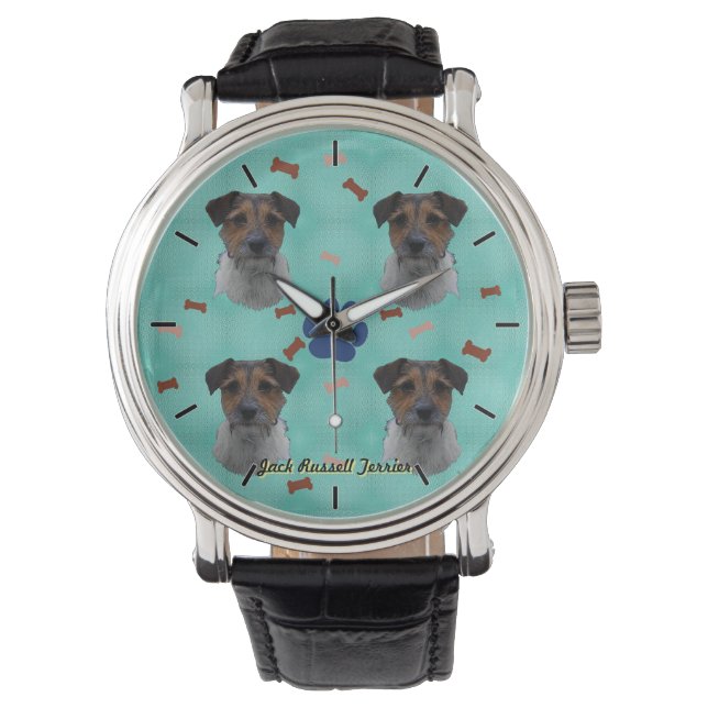 Jack Russell Terrier Art Armbanduhr (Vorderseite)