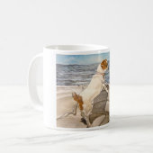 Jack-Russell-Terrier auf Boot Kaffeetasse (Vorderseite Links)