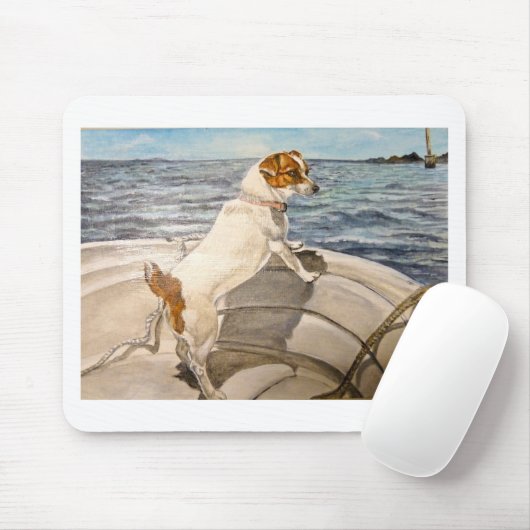 Jack-Russell-Terrier auf Boot Mousepad (Mit Mouse)