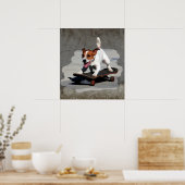 Jack Russell Terrier auf Skateboard Poster (Küche)