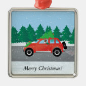 Jack Russell Terrier Autofähre Tree oben Silbernes Ornament (Vorne)