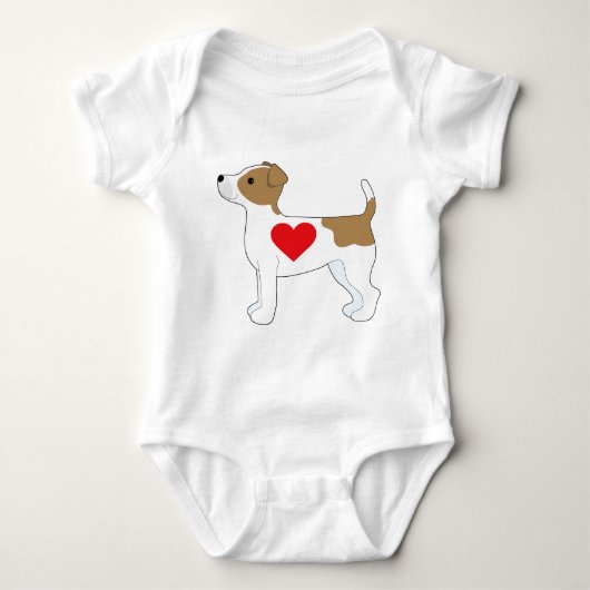 Jack-Russell-Terrier Baby Strampler (Vorderseite)