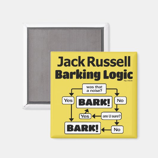 Jack Russell Terrier Barking Logic Magnet (Vorderseite/Rückseite)