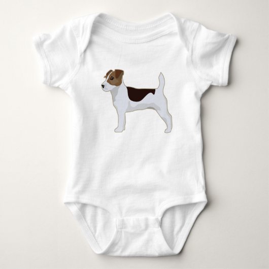 Jack Russell Terrier Basic Breed Illustration Baby Strampler (Vorderseite)